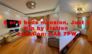 6 or 8 beds mansion, Just 1 min by station Location: HA8 7PW